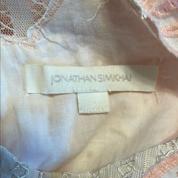 Jonathan Simkhai A-Line Lace Mini Dress Peach - Picture 4 of 8